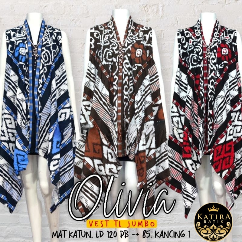 NARITA OLIVIA VEST TL JUMBO CARDI OUTER  BATIK CANTIK SERAGAM KANTOR PESTA KONDANGAN NIKAHAN PESTA B