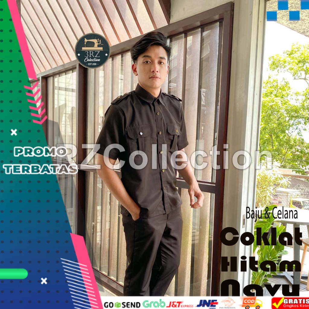 SERAGAM DINAS PDH KANTOR /Seragam safari Baju safari Setelan safari security safari satpam Safari Le