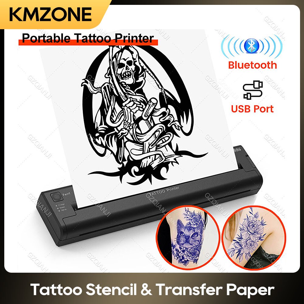 

Printer Transfer Stensil Tato Garis Pembuat Stensil Termal Bluetooth Kertas Tato 210Mm A4 Mesin Fotokopi Cetak Gambar Foto