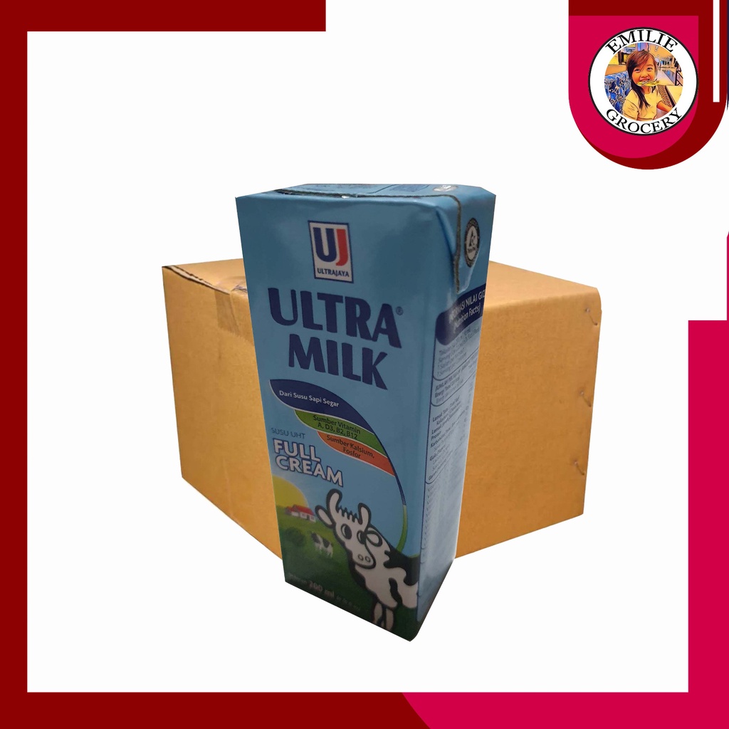 

Dus Karton Susu Ultra Milk Plain Full Cream 200 ml 200ml Isi 24