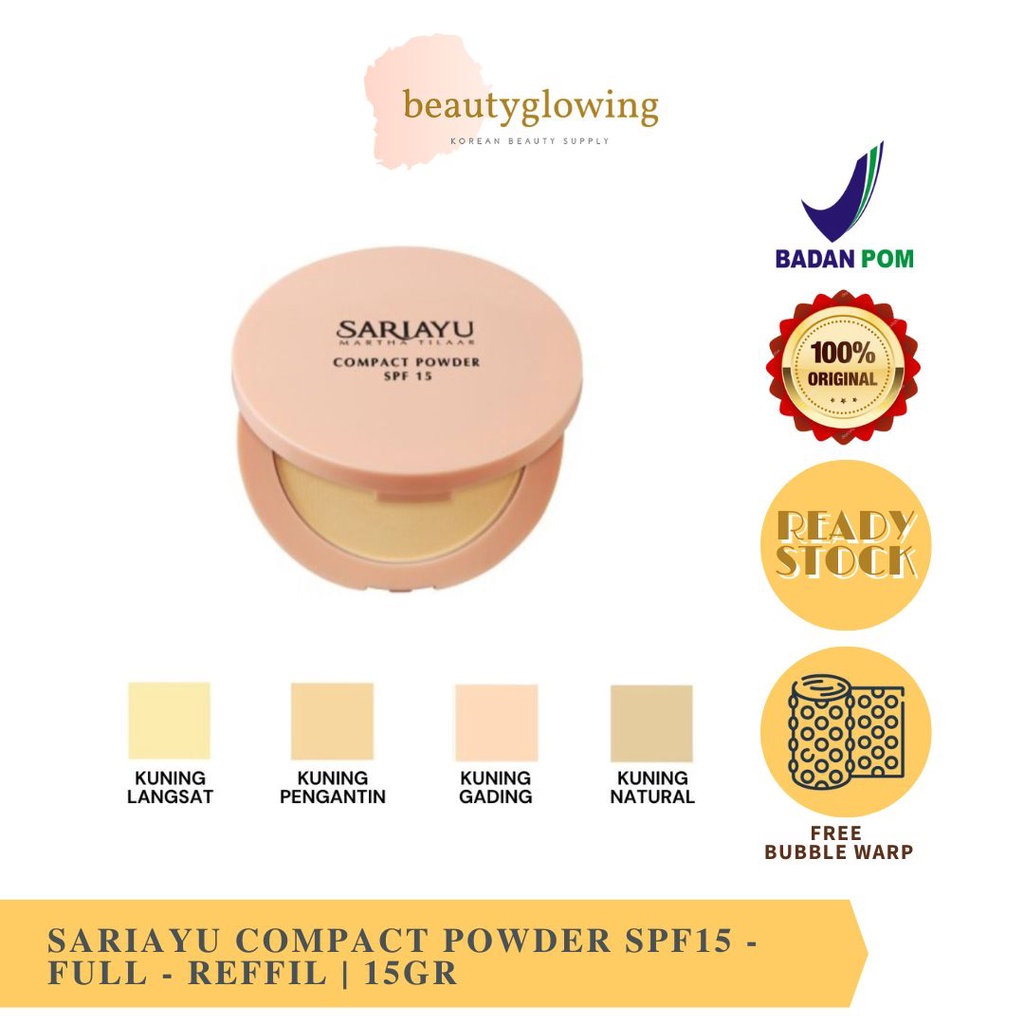 Sariayu Compact Powder SPF15   FULL   REFFIL / Kuning Pengantin   Kuning Langsat | Bedak padat wajah