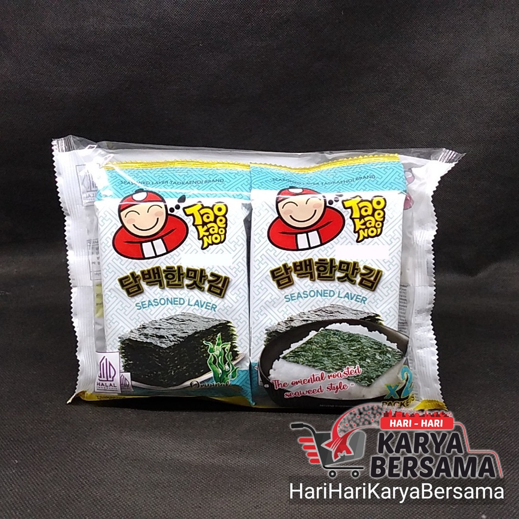 

TAO KAE NOI SEAWEED SEASONED LAVER ORIGINAL FLAVOR PACK 2'S X 4GR