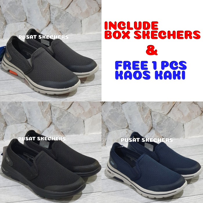 SKECHERS/SKECHERS GOWALK 5/SKECHERS GOWALK 5 APPRIZE PRIA SLIPON - NAVY BIRU, 42 ZW5 ORIGINAL