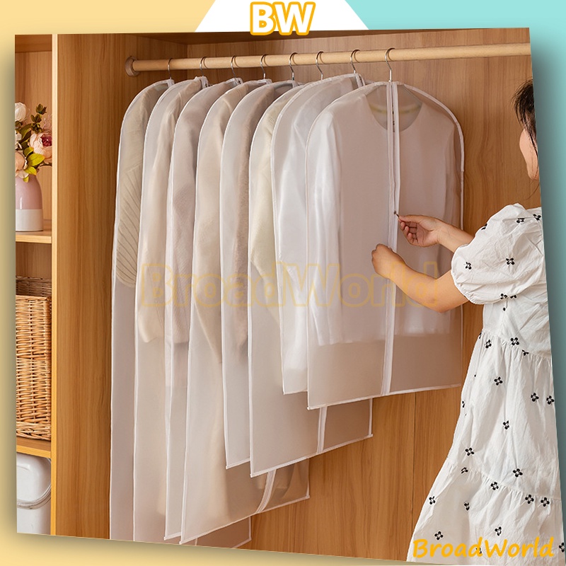 Cover Baju Resleting Peva Anti Debu / Cover Gantung Baju Plastik / Cover Gantungan Baju Anti Debu / 