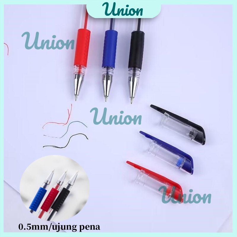

Union-Pulpen Gel 0.5mm /Bolpen Standard Pena /Pen Alat Tulis Gel Tebal 0.5 MM/ Pena Cair Pulpen Sekolah Kantor Mata Pena /Tinta Pena Cair Biru Hitam Merah