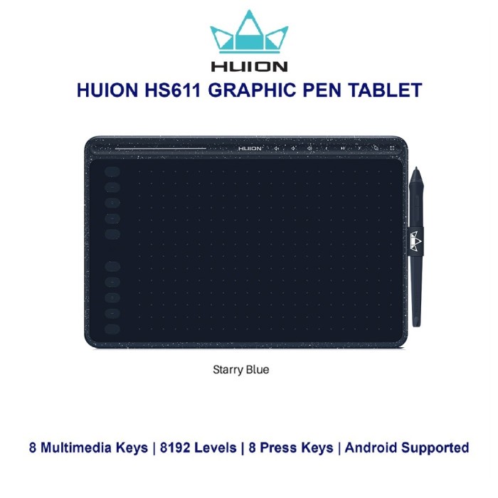 HUION HS611 Graphics Drawing Tablet with Battery-free Pen Tablet PW500
