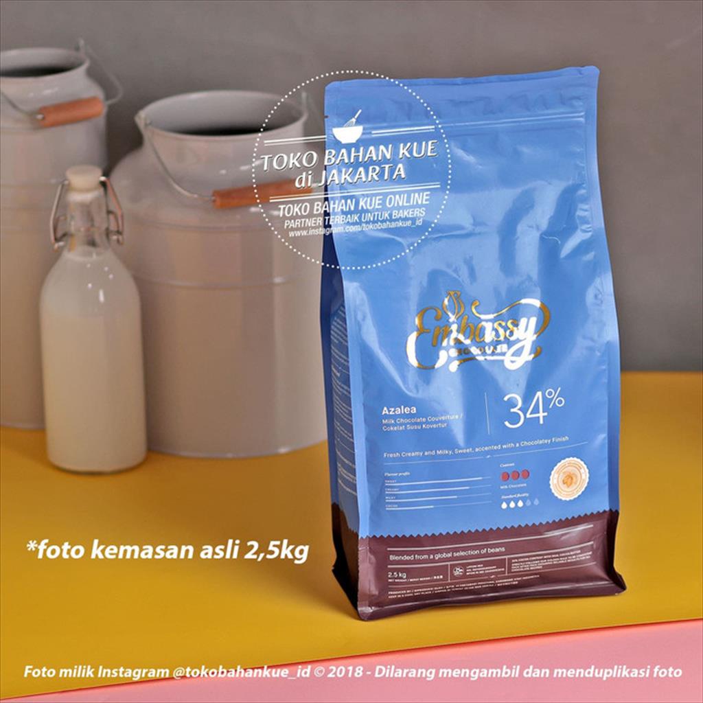 

Tulip Embassy Chocolate - Azalea 34% 100gr Milk Couverture Cokelat Susu