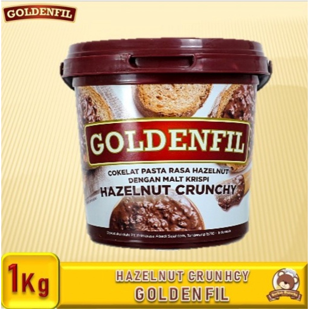 

Goldenfil Hazelnut Crunchy 1Kg Selai Olesan Topping Kue