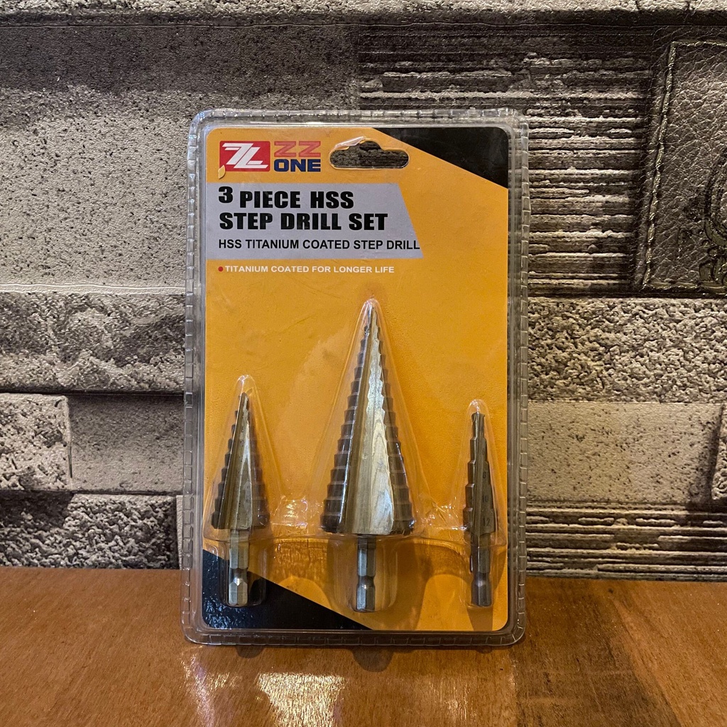 Mata bor pagoda 3pcs zz one mata bor besi kerucut pagoda HHS titanium coated step drill mata bor lub