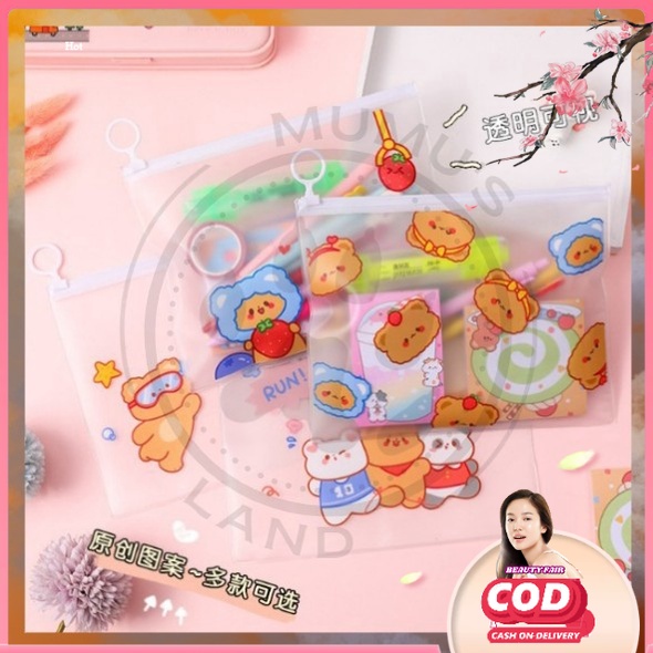 

[BF] ZIPPER BAG TRANSPARAN CUTE BEAR MOTIF KARAKTER LUCU TEMPAT PENSIL POUCH ZIP LOCK KOREA / TEMPAT PENSIL ZIPLOCK MURAH
