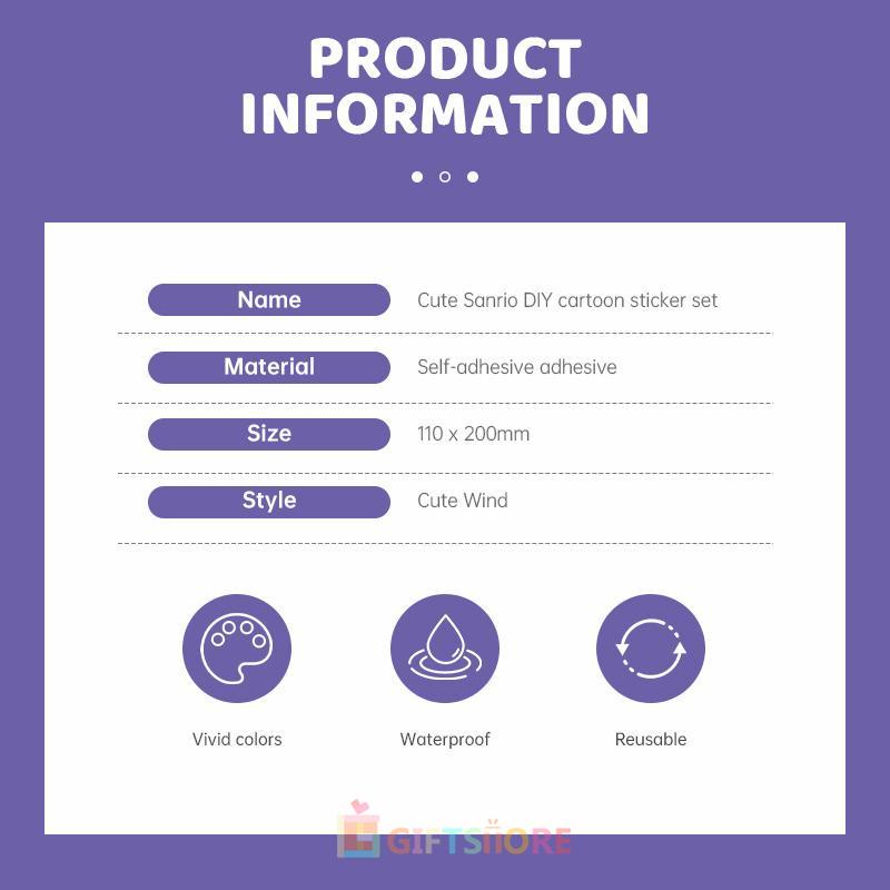 

✨COD Stiker Sanrio Dekorasi Notebook lucu Kartun DIY-GS