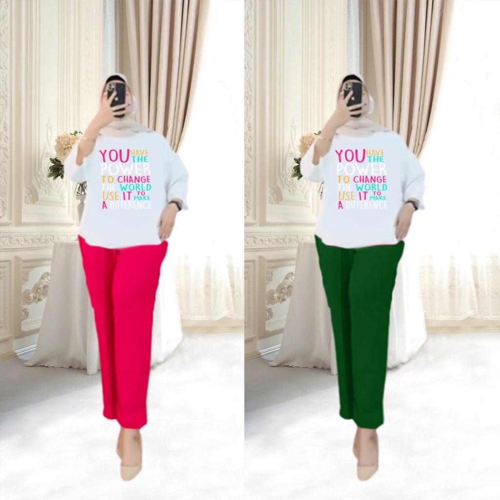 LINFORD - ZPF OOTD WANITA ONESET FIFI / SETELAN TUNIK COLABORATION / Oneset Kaos Lengan Panjang Moti