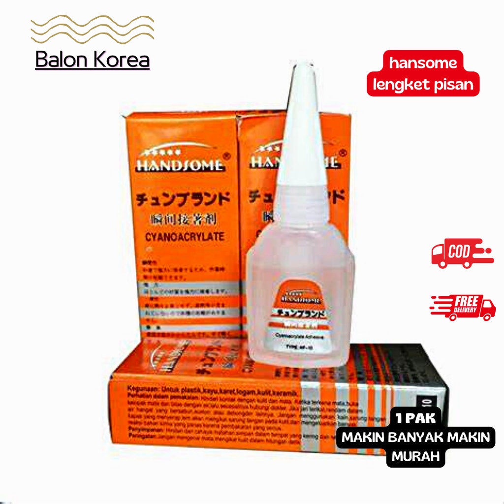 

Lem Korea HANDSOME Super Glue Super Lengket Isi 1 Pcs