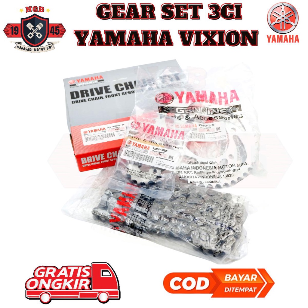 gear set vixion - rantai Sepeda motor yamaha vixion old 3C1