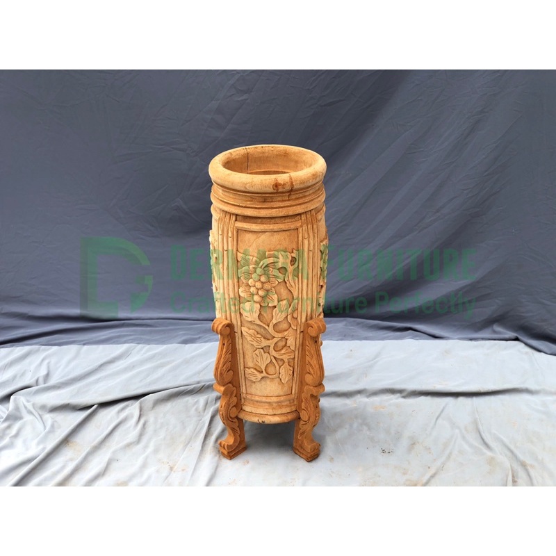 GUCI TEMPAT PAYUNG KAYU MAHONI GUCI UKIR GUCI DEKORASI RUANG TAMU GUCI TERAS  JEPARA KARYA JATI MEBE