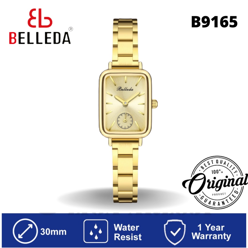 [ SMW ] BELLEDA 9355 New Simple Watch Set Quartz Watch Trend Stainles Strap Jam Tangan Wanita Anti Air BISA COD