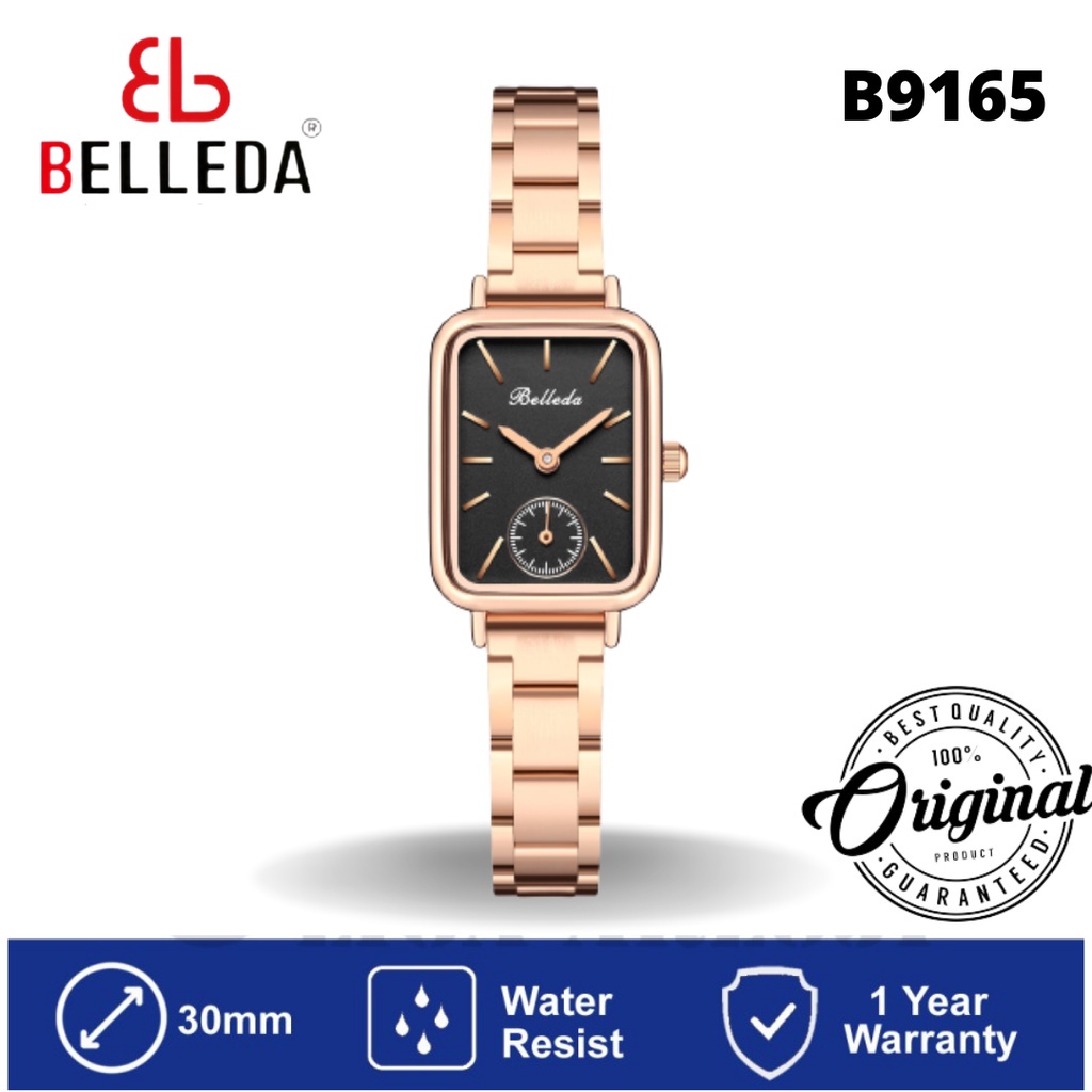 [ SMW ] BELLEDA 9355 New Simple Watch Set Quartz Watch Trend Stainles Strap Jam Tangan Wanita Anti Air BISA COD