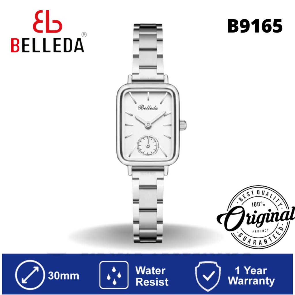 [ SMW ] BELLEDA 9355 New Simple Watch Set Quartz Watch Trend Stainles Strap Jam Tangan Wanita Anti Air BISA COD