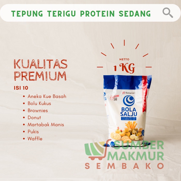 

BEST SELLER TEPUNG TERIGU BOLA SALJU KEMASAN - Gojek/Grab