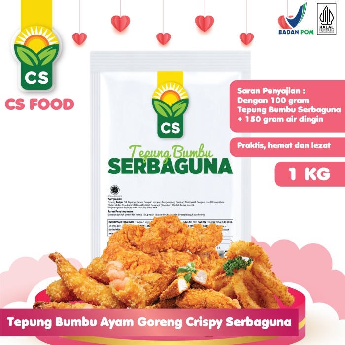 

BEST SELLER Tepung Bumbu Ayam Goreng Crispy Serbaguna 1 kg - CS FOOD
