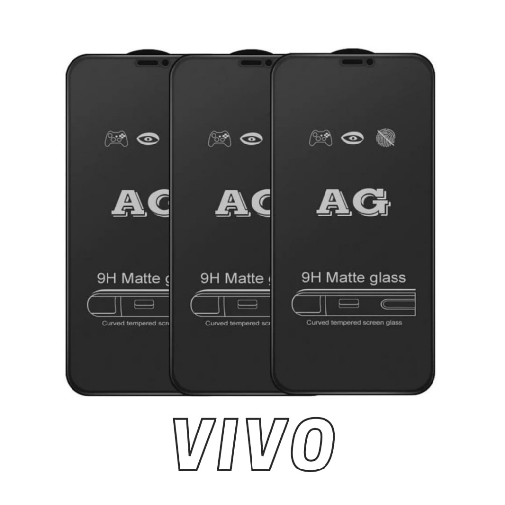 TEMPERED GLASS TG KACA FULL SCREEN MATE AG/ TEMPERED GLASS MATTE (DOFF) Anti Glare VIVO Y1S Y11 Y12S