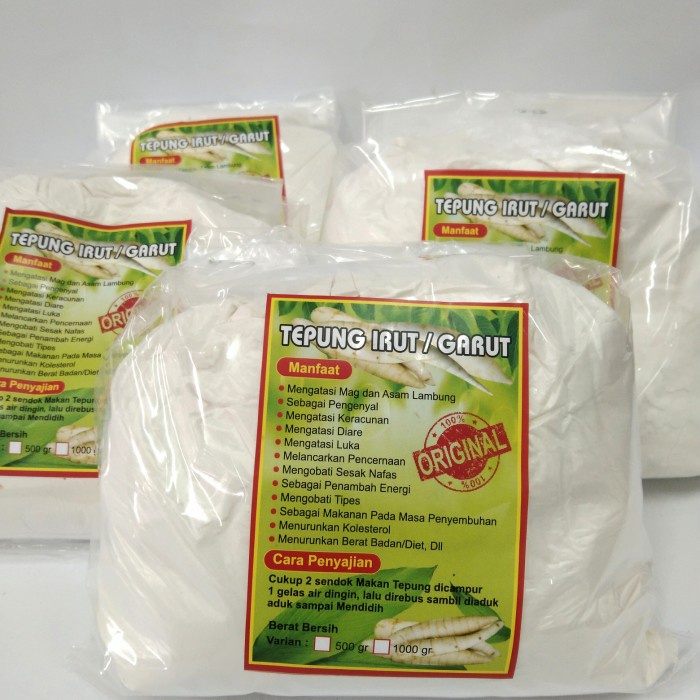 

BEST SELLER TEPUNG ANGKRIK GARUT/IRUT/UMBI GARUT/OBAT ASAM LAMBUNG ALAMI@500gr.