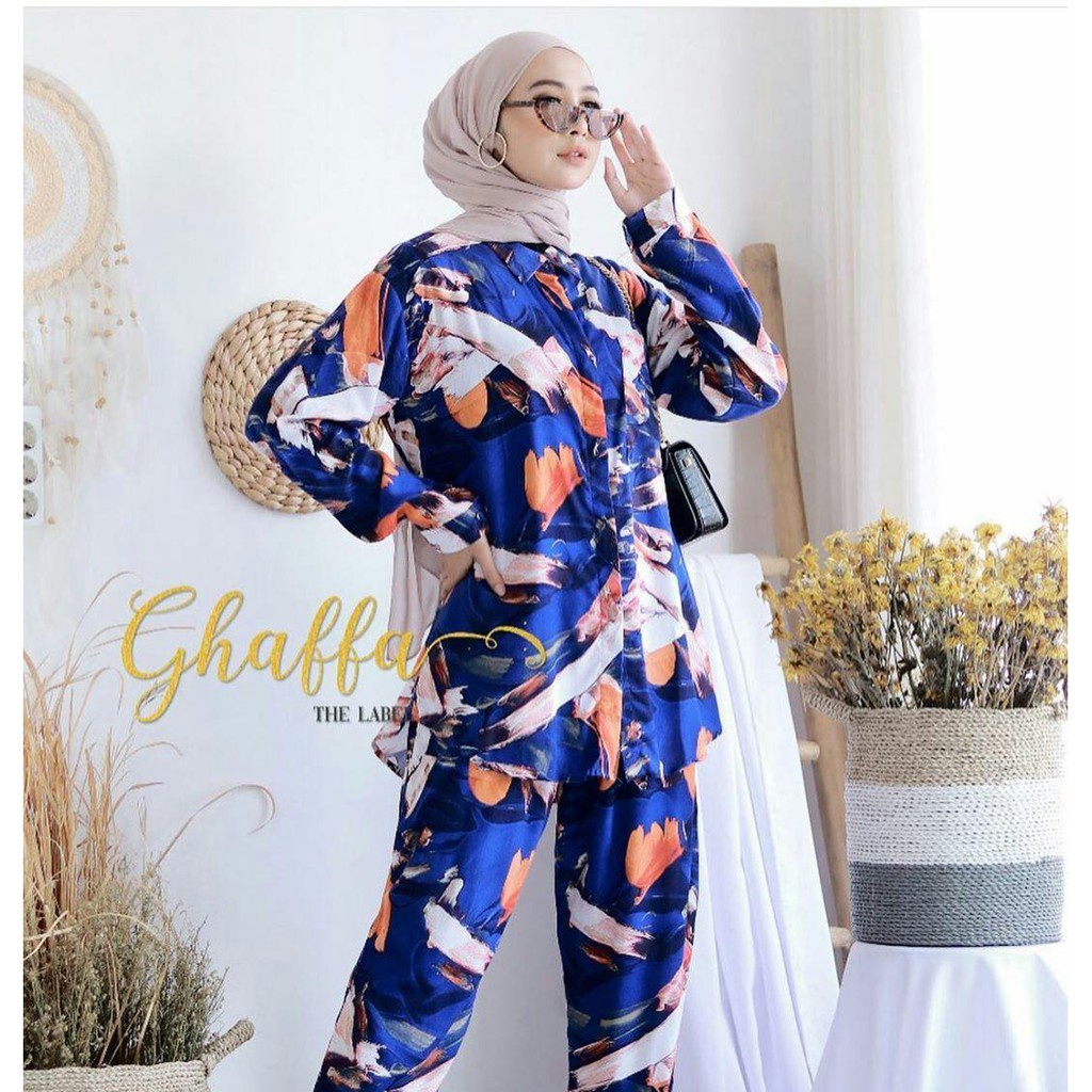 Ghaffa One Set / Piyama Daily Set Setelan One Set  Baju Pesta Oversize Wanita Termurah  Pajamas Baju