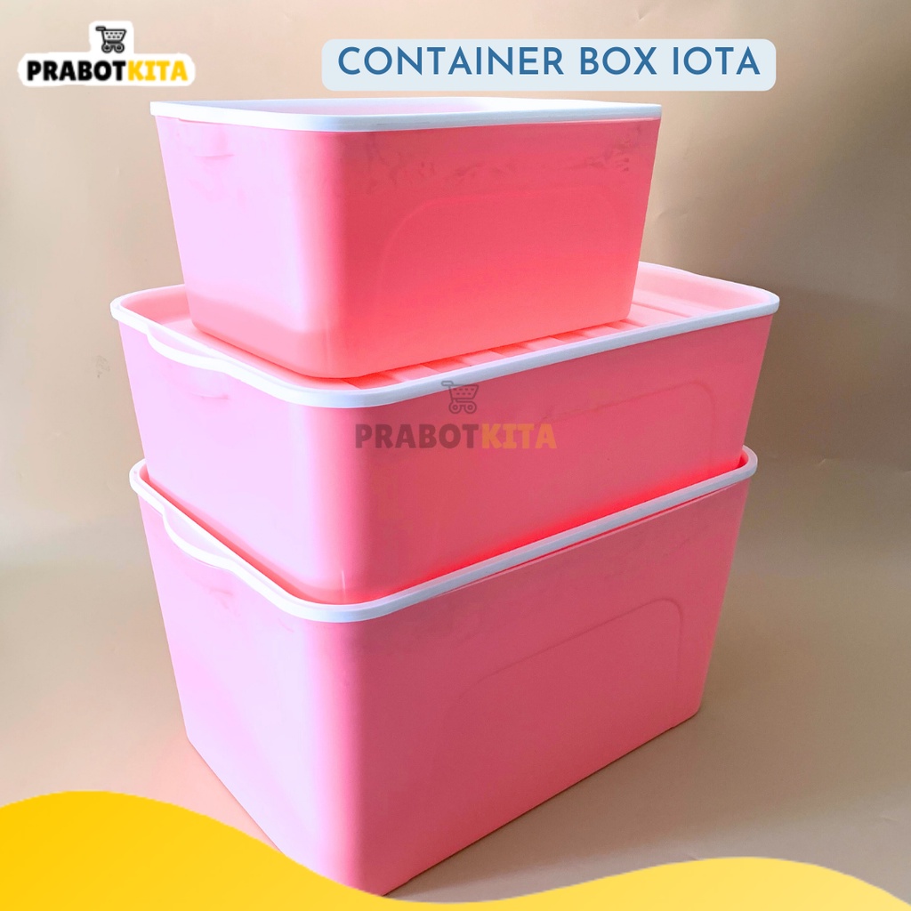 Container Box Tutup IOTA Warna / Box Storage Serbaguna / Kontainer Tempat Penyimpanan