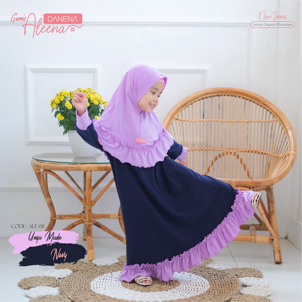 GAMIS ANAK CURLY REMPLE GAMIS KOMBINASI WARNA BAHAN JERSEY IMPORT PREMIUM BY DANENA GAMIS NGAJI