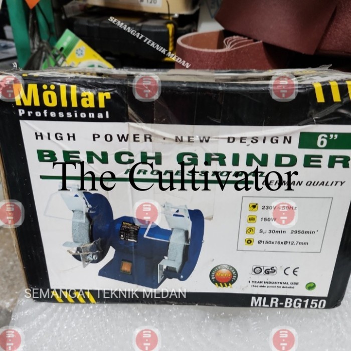 Terbaik GERINDA GRENDA DUDUK POLES POLISH 6" BENCH GRINDER MOLLAR MLR-BG150 BGK560
