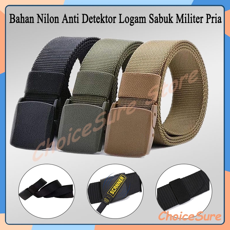 Sabuk Military Pria Canvas Kain Nylon / Sabuk Pria Canvas / Tactical Nylon Canvas Belt Anti Metal De
