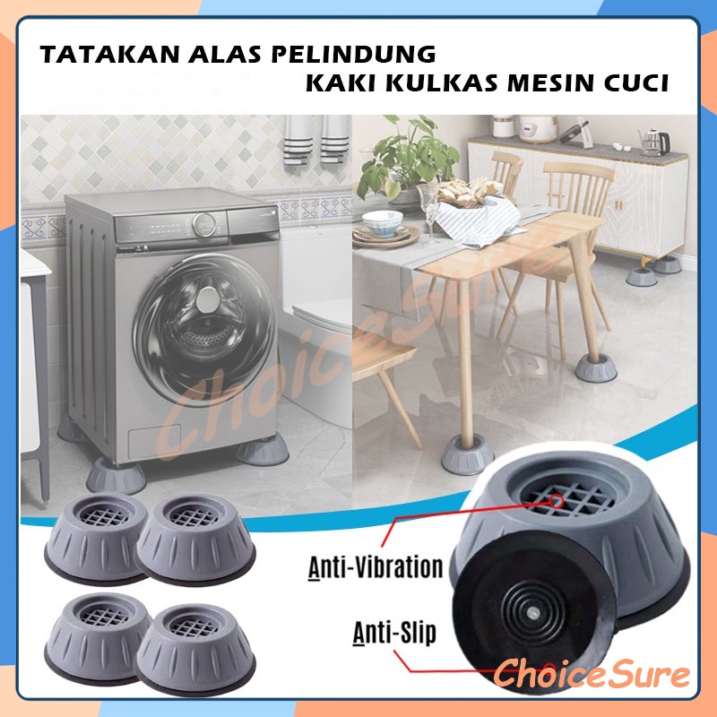 KAKI MESIN CUCI ANTI GETAR SLIP / ALAS KAKI MESIN CUCI KULKAS ALAS KAKI MEJA KARET / KAKI PELINDUNG 