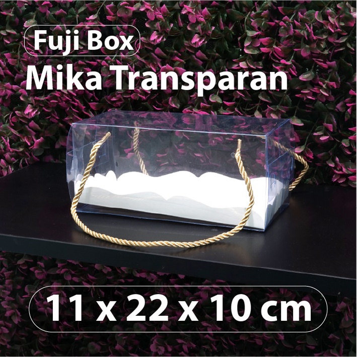 

Box Mika Hampers Transparan 11 x 22 x 10 cm -Mika Fuji Hampers Tenteng