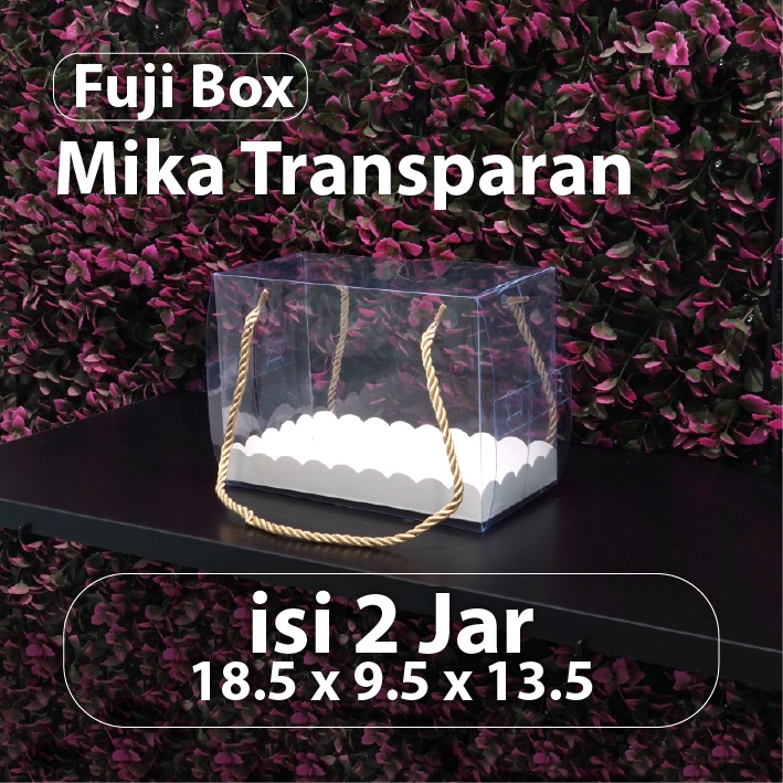 

Box Mika Hampers Transparan isi 2 Jar cm -Mika Fuji Hampers Tenteng