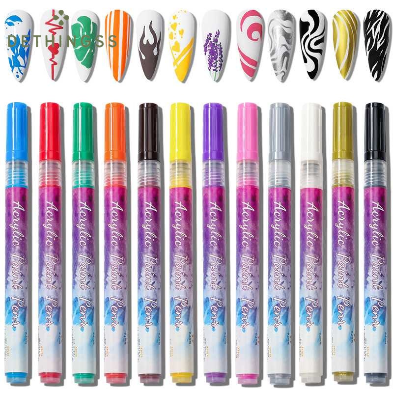 

MEJAOVSI Pena Kuku Pen Nail Art Acrylic Paint Fine Tip 0.7mm 12 PCS - A8029