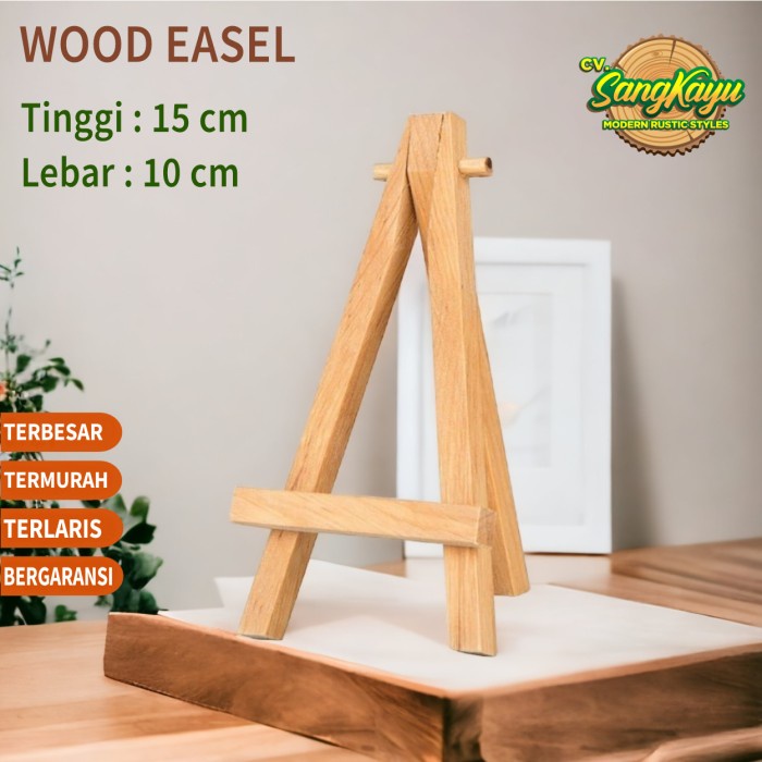 

Wooden easel 25x16.5 Cm Stand kayu tripod kayu photo stand lukis-2 - 15 x 10 cm