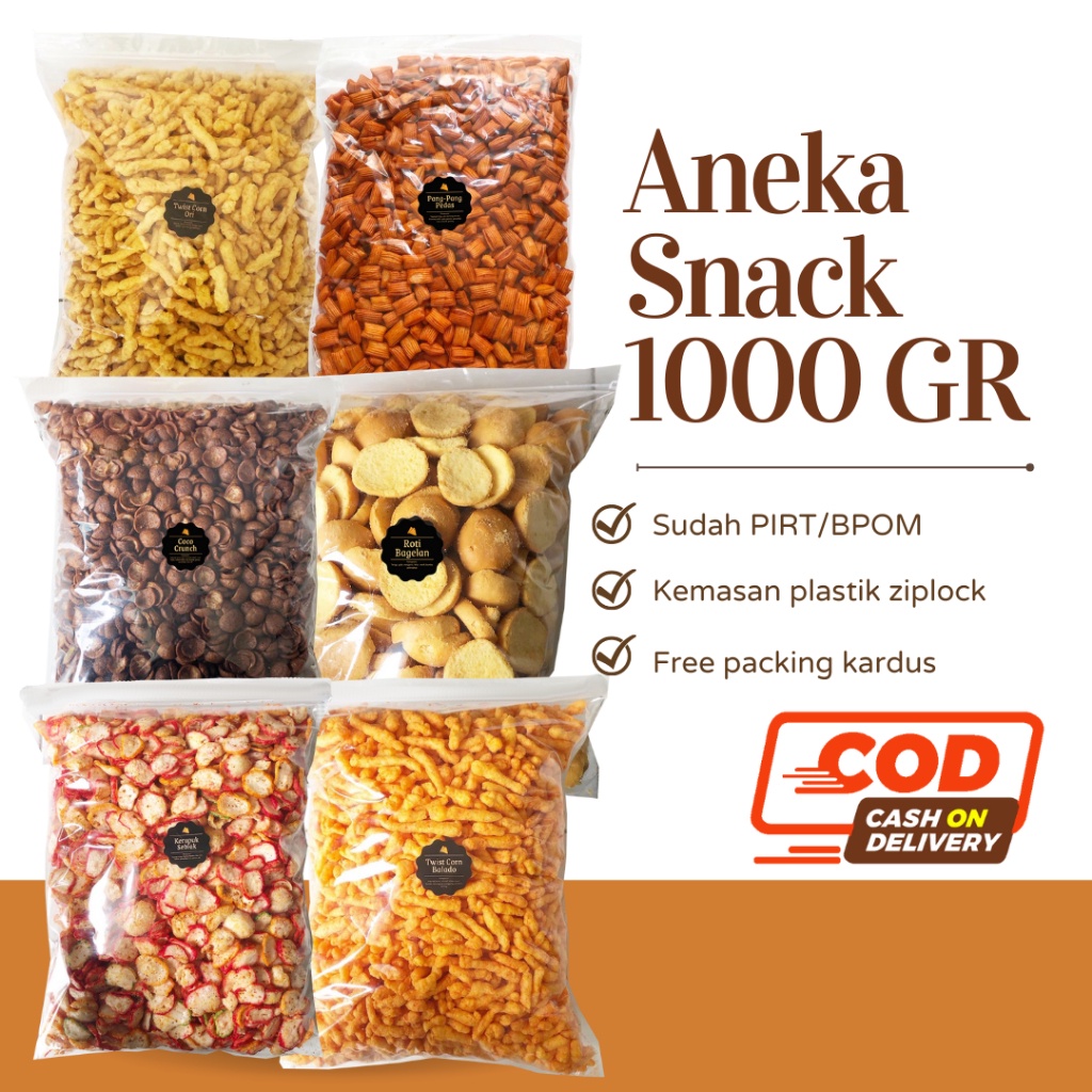 

Aneka Snack 1000 Gram / Grosir Kiloan / Cemilan Camilan Bal Grosiran Aneka Snack Murah Surabaya