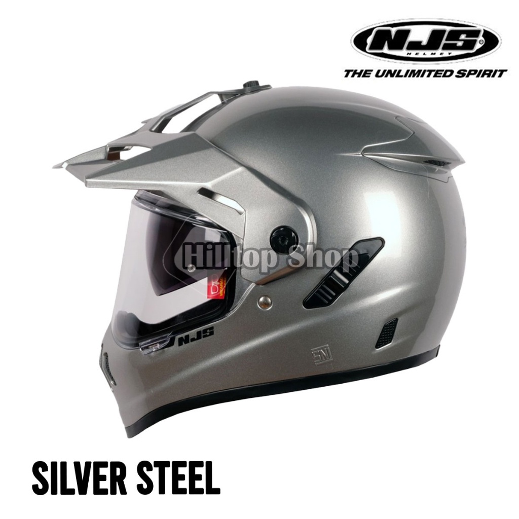 Helm NJS S-Cross Solid Full Face Supermoto Helmet