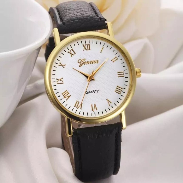 jam tangan wanita analog geneva jtw13 original impor pu leather fashion jam tangan wanita