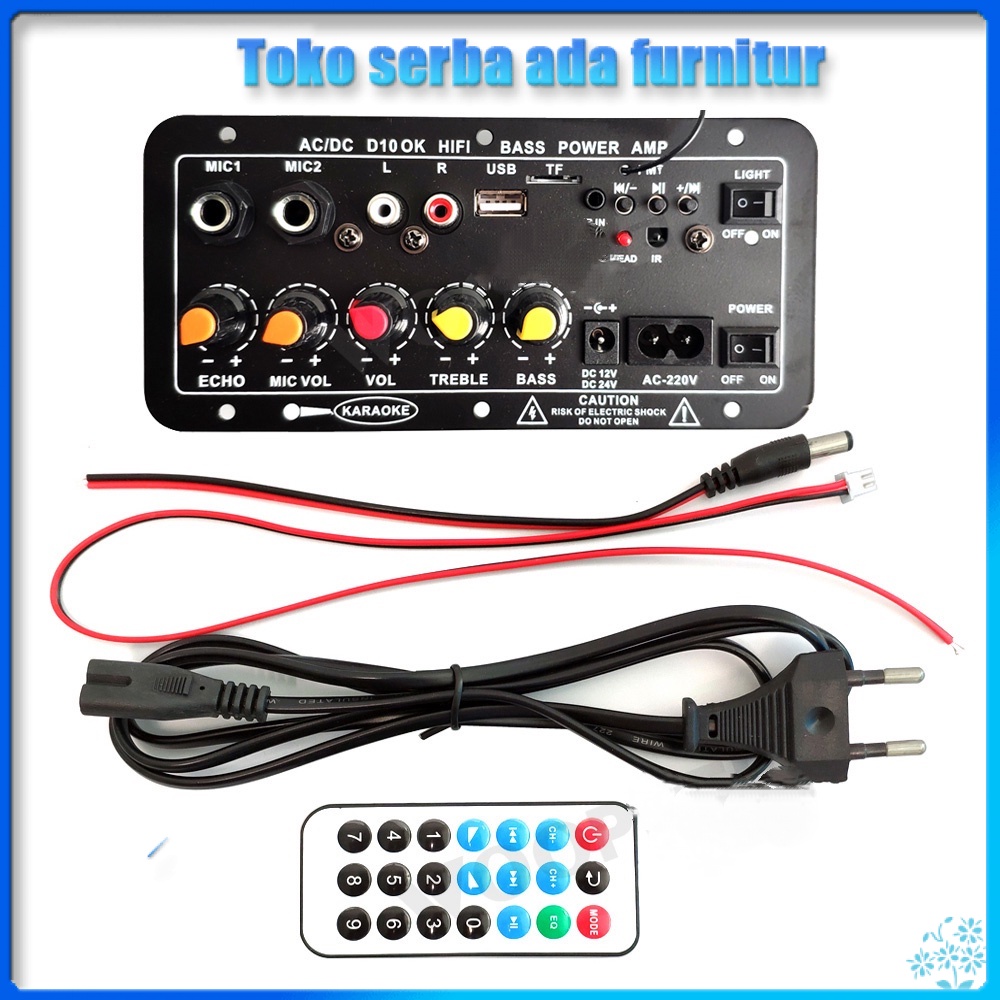 [BISA COD] 10 Inch Speaker Amplifier AC 220V Digital Bluetooth Amplifier Stereo Amplifier Dual Subwo