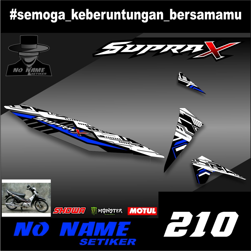 Striping Supra 100(210) / Supra X / Supra Fit Lama Variasi Sticker Stiker Skotlet Motor