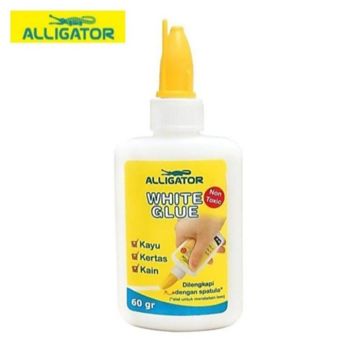 

Lem Putih Alligator White Glue 60 gr Non Toxic Lem Kertas Lem Kayu