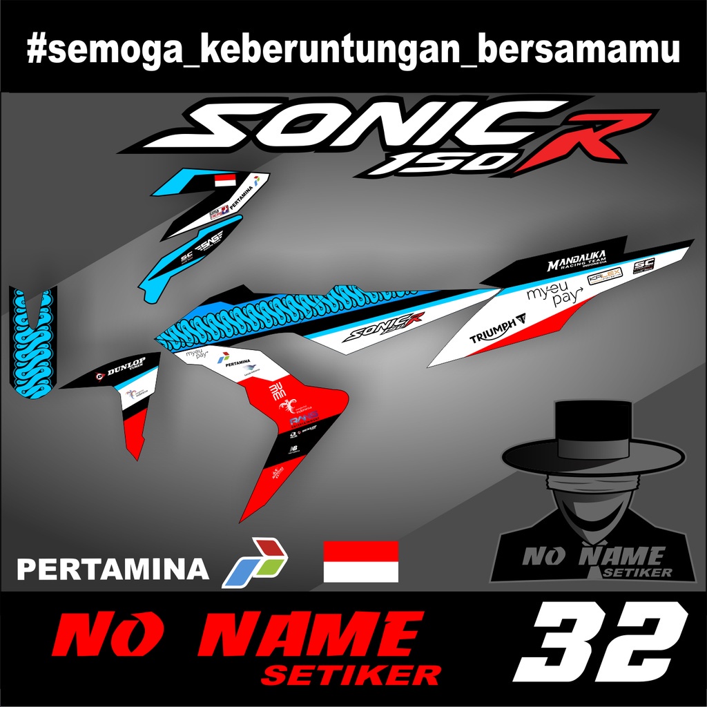 Decal Tema Mandalika Racing Buat Motor Sonic 150 R Full Body (32) Striping Sonic 150 R Mandalika