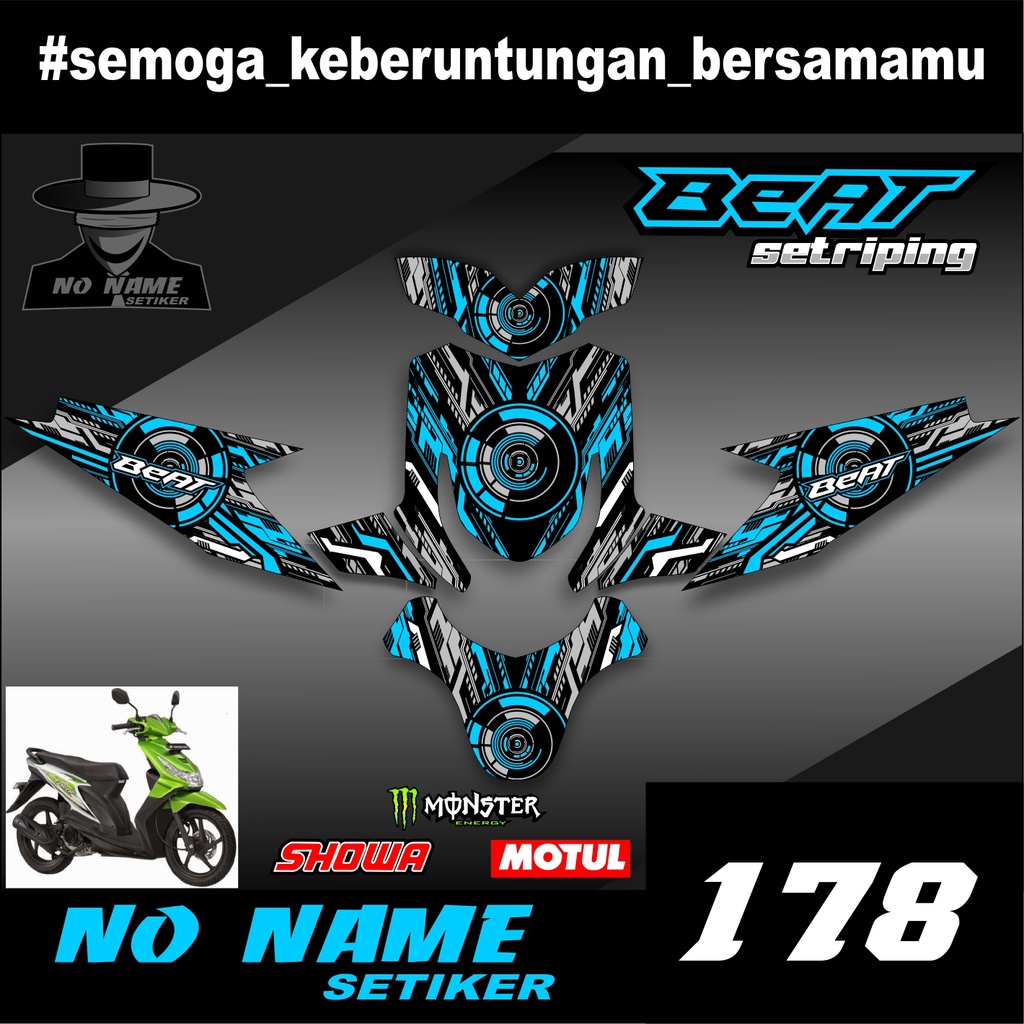 Striping Beat Karbu 2008 2009 2010 2011 2012 full body Variasi Stiker Skotlet Motor List