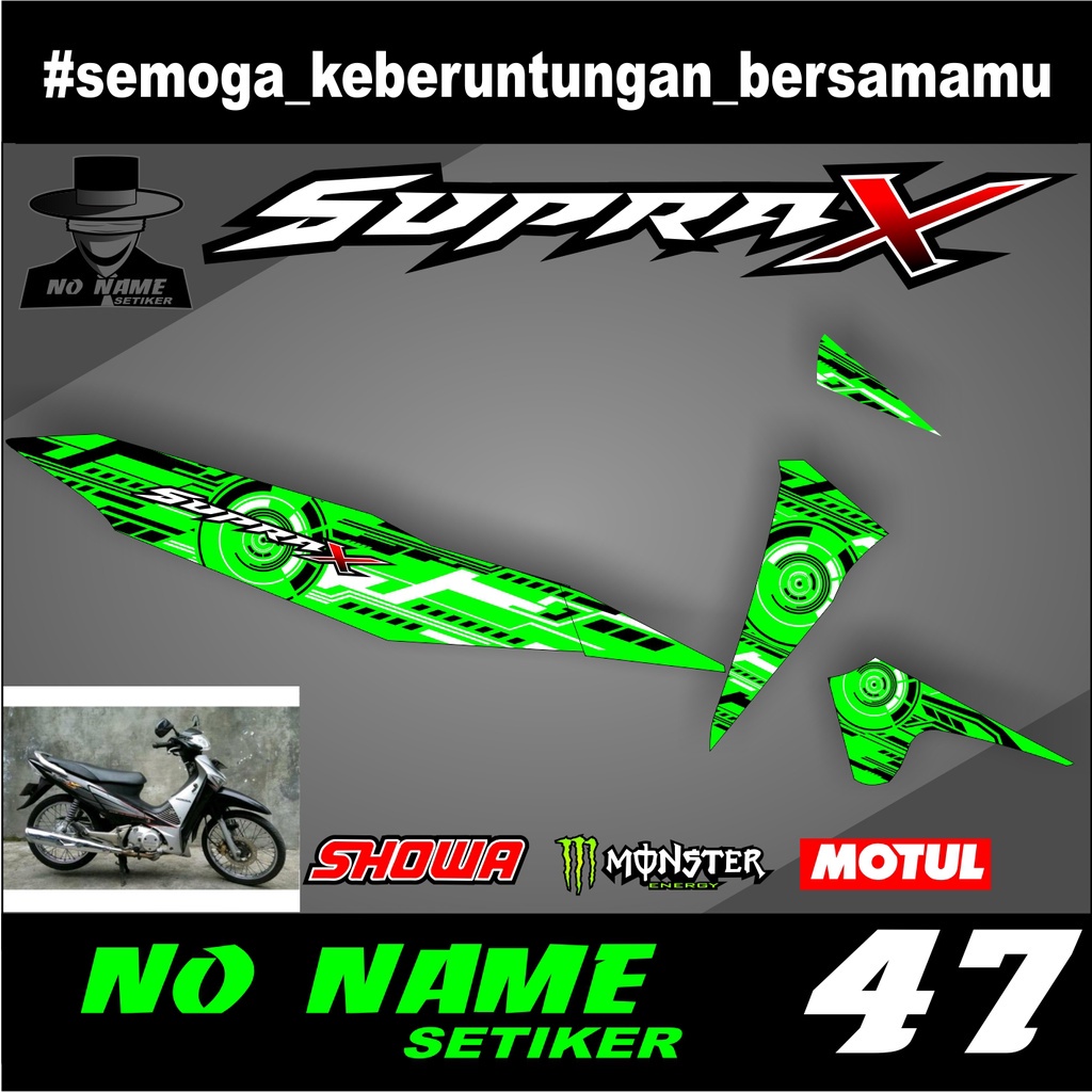 Striping Supra 100(47) / Supra X / Supra Fit Lama Variasi Sticker Stiker Skotlet Motor