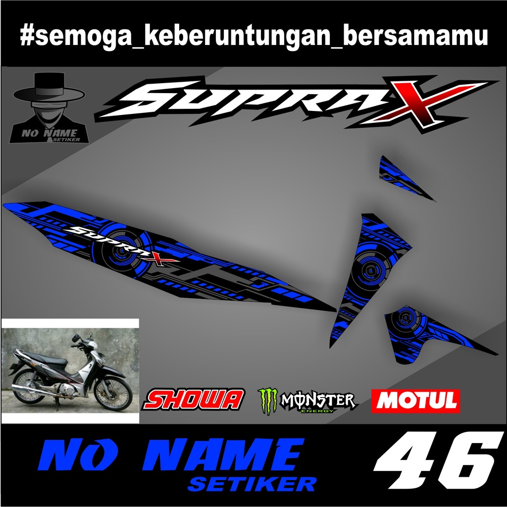 Striping Supra 100(46) / Supra X / Supra Fit Lama Variasi Sticker Stiker Skotlet Motor