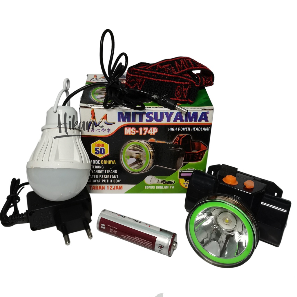Senter Kepala 30 Watt MS-174P Baterai Bisa Lepas