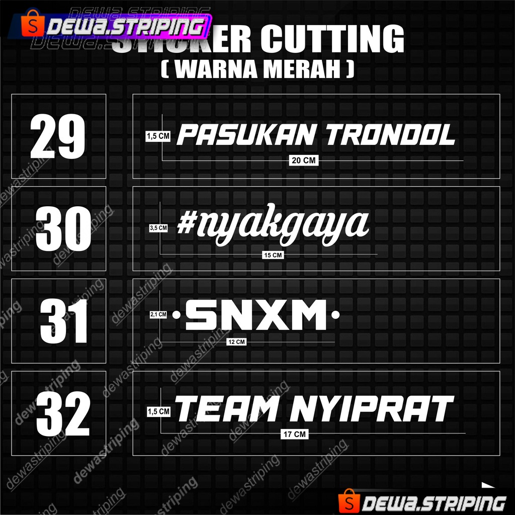 Sticker Cutting Stiker Cutting Motor Variasi (Harga per 1 pcs)