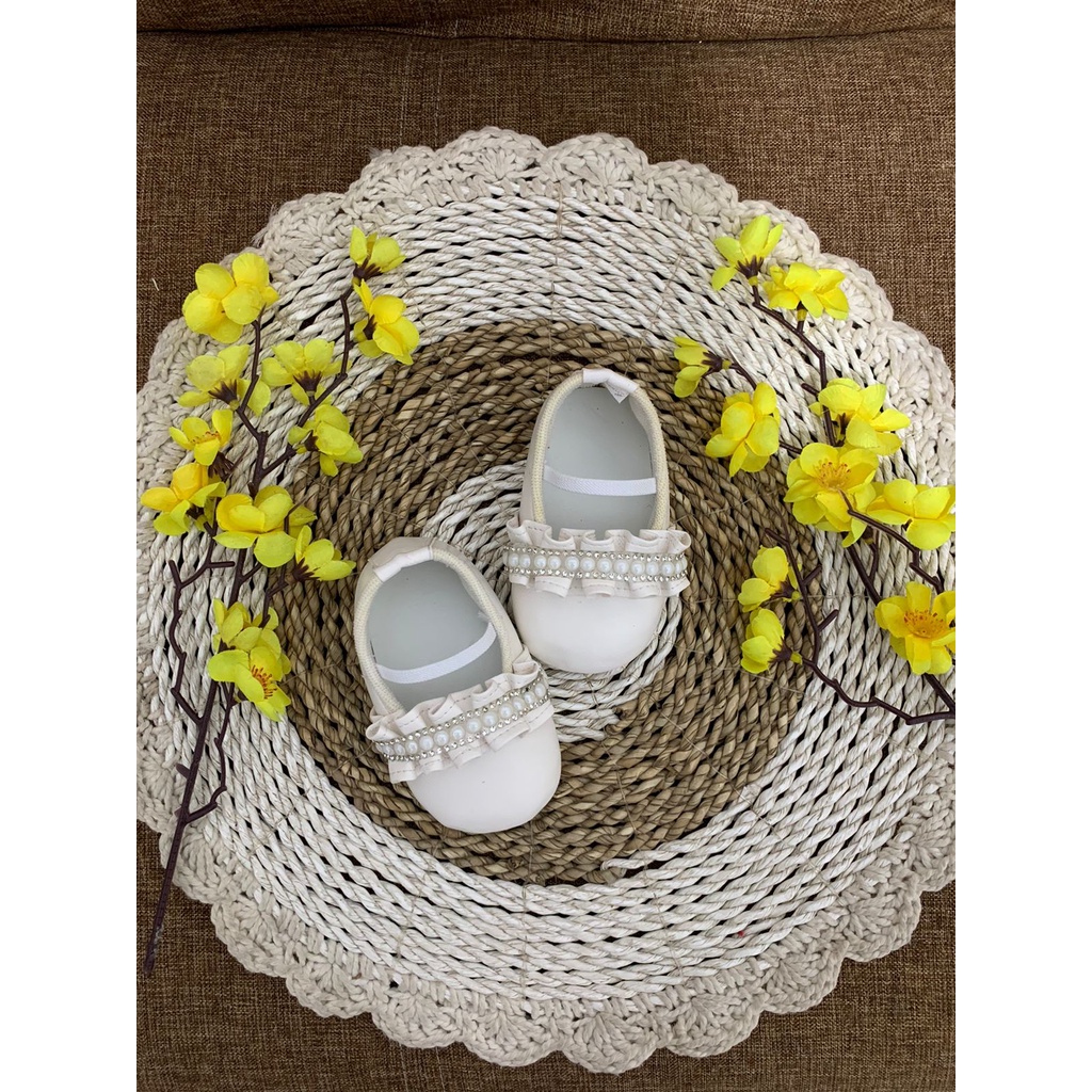 [TAMAN SEPATUKU] SEPATU BAYI COUPLE IBU ANAK 0-12 BULAN MUTIARA KARET HPX17