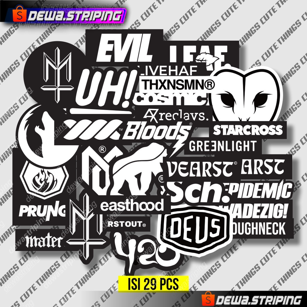 

29pcs Stiker pack brand lokal untuk laptop case tumbler stiker laptop